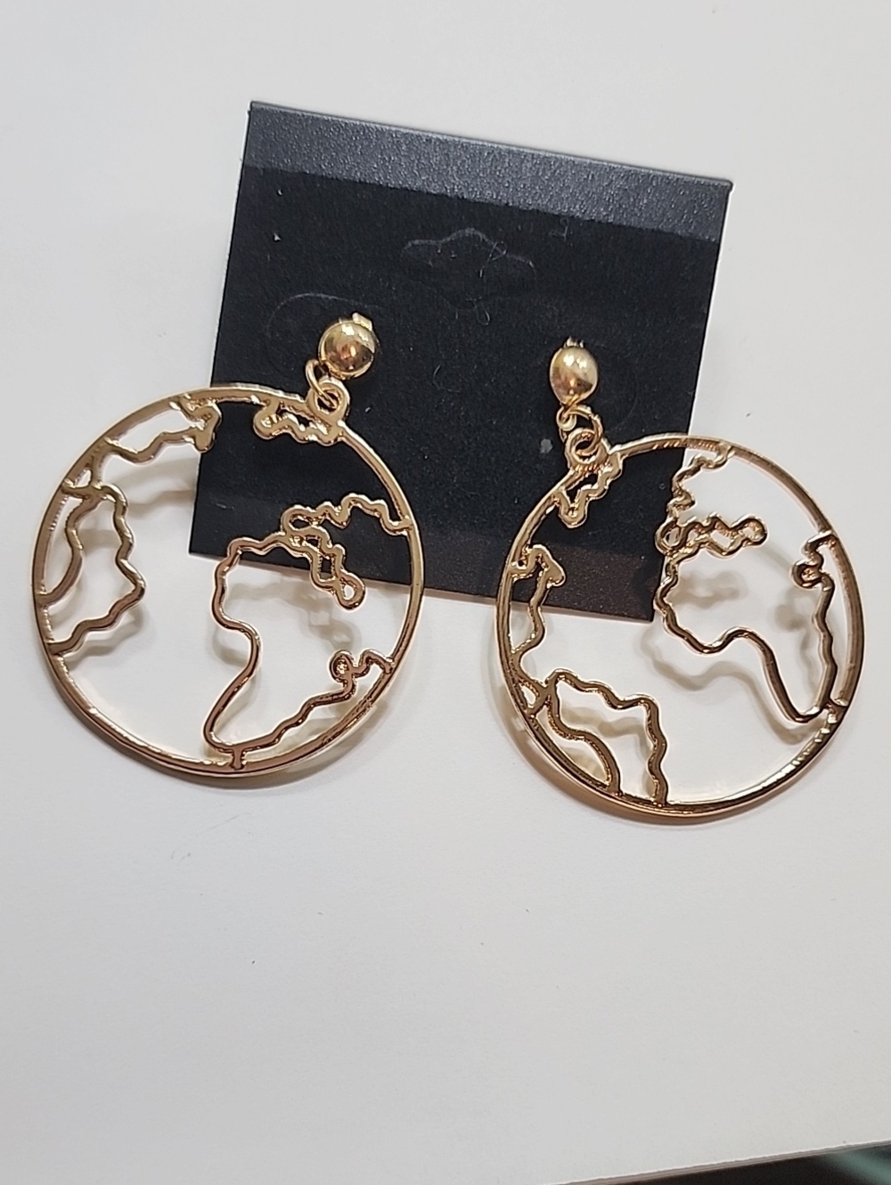 Globe Outline Drop Earrings